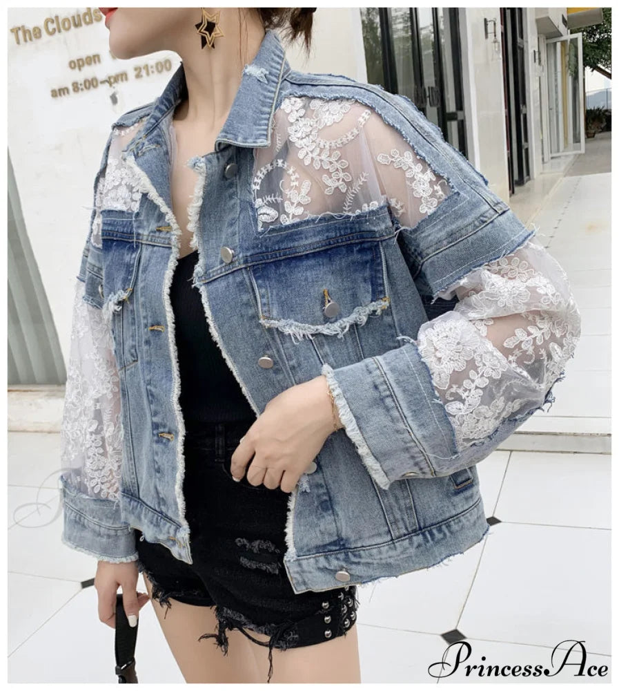 Embroidery Patchwork Stylish Denim Jacket
