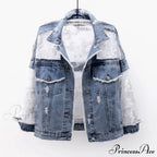 Embroidery Patchwork Stylish Denim Jacket