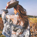 Embroidery Patchwork Stylish Denim Jacket