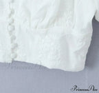 Embroidery White Crop Top Graceful And Midi Skirt Set