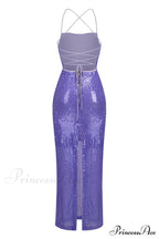 Emilina Sequin Stylish Backless Maxi Dress