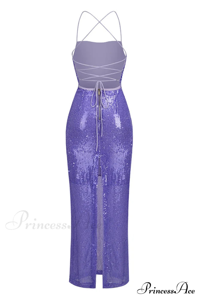 Emilina Sequin Stylish Backless Maxi Dress
