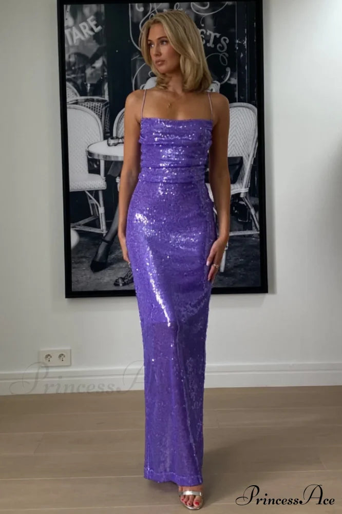Emilina Sequin Stylish Backless Maxi Dress