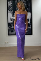 Emilina Sequin Stylish Backless Maxi Dress