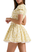 Helga Elevated Floral V Neck Corset Mini Dress Statement Occasion Edit