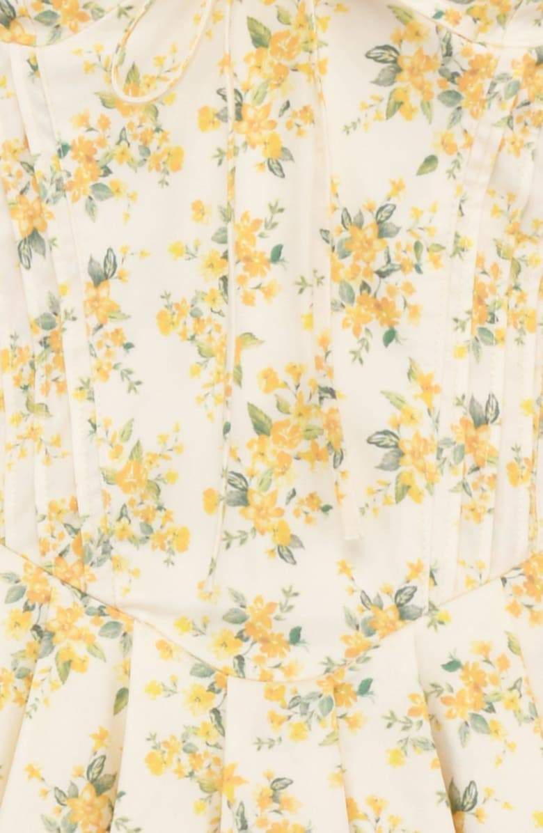 Helga Elevated Floral V Neck Corset Mini Dress Statement Occasion Edit