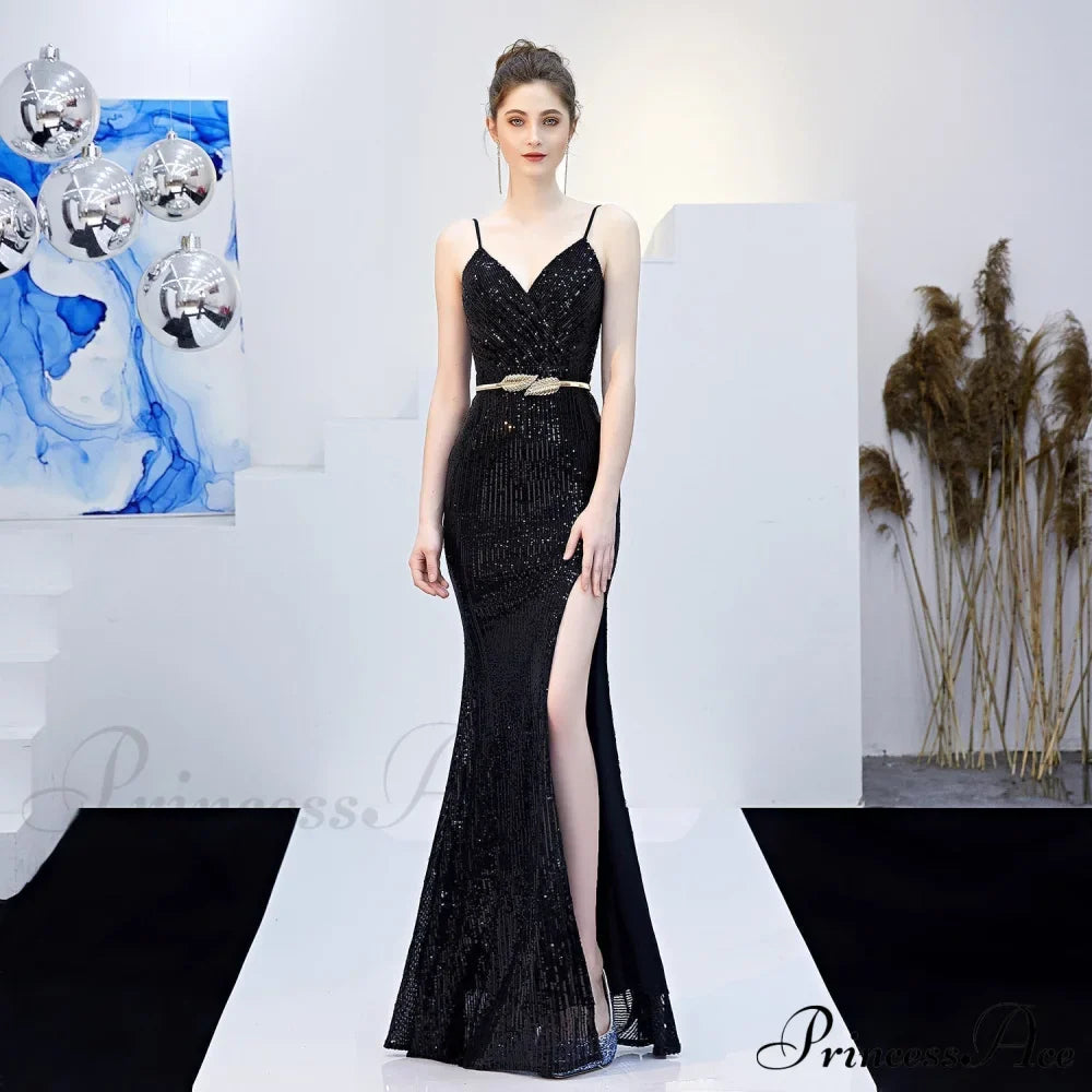 Emma sequined Stylish Formal slit dress