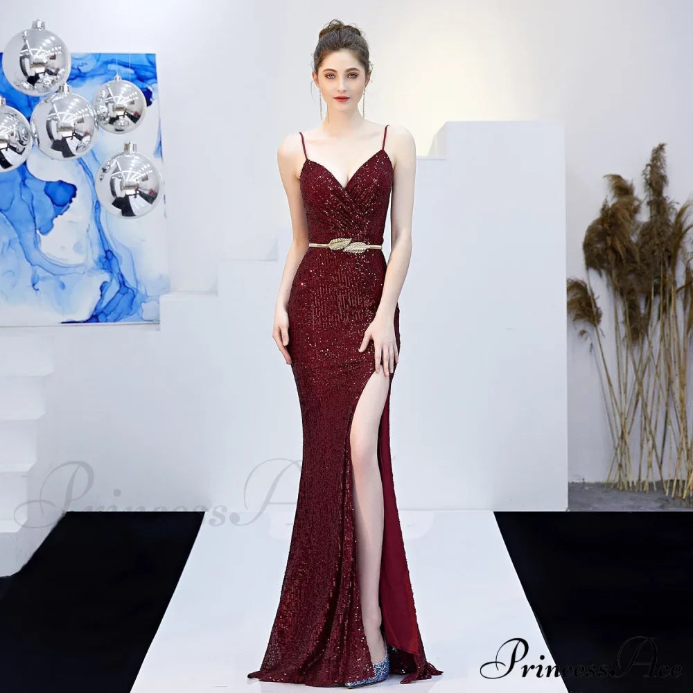 Emma sequined Stylish Formal slit dress