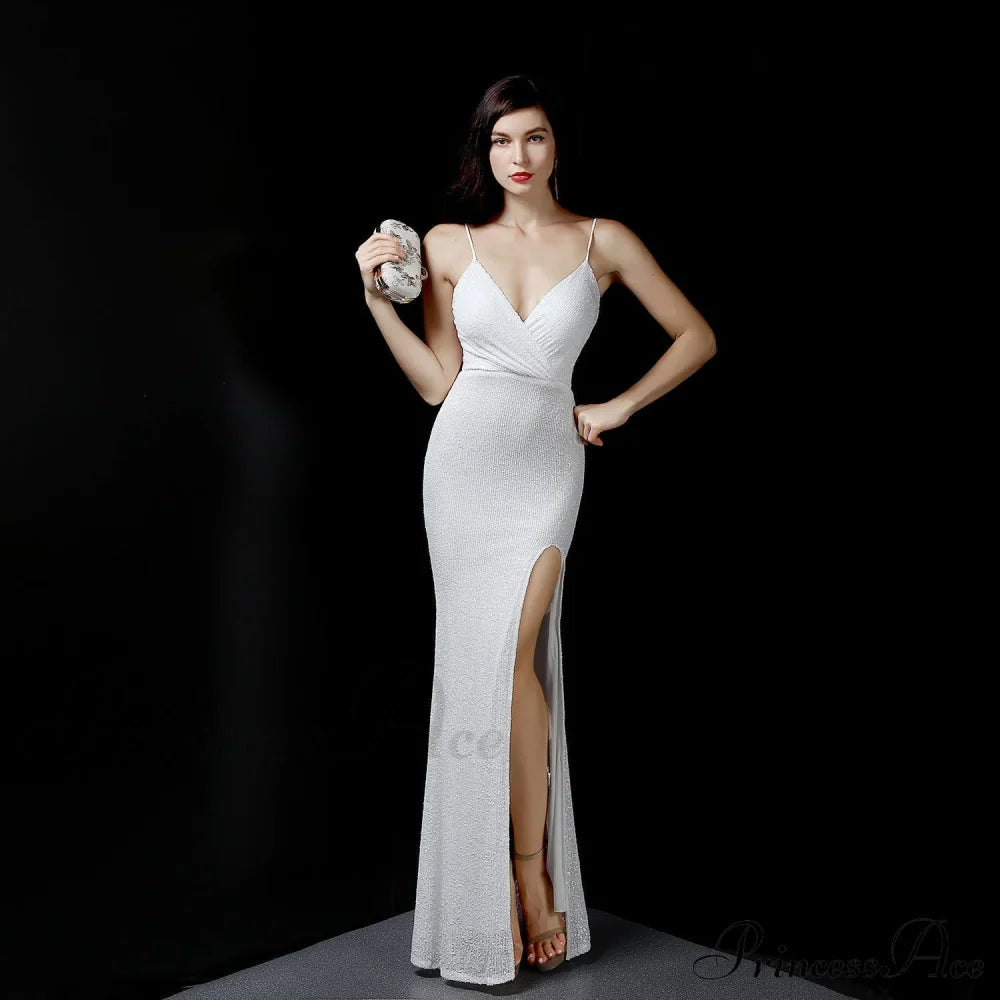 Emma sequined Stylish Formal slit dress
