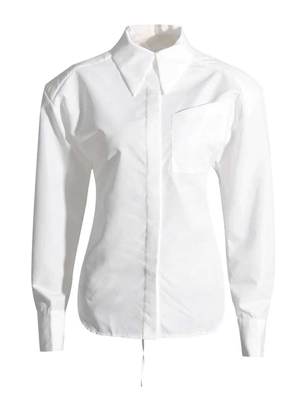 Emmily Backless Single Breasted Chic Blouse