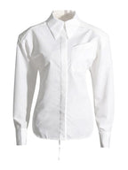Emmily Backless Single Breasted Chic Blouse