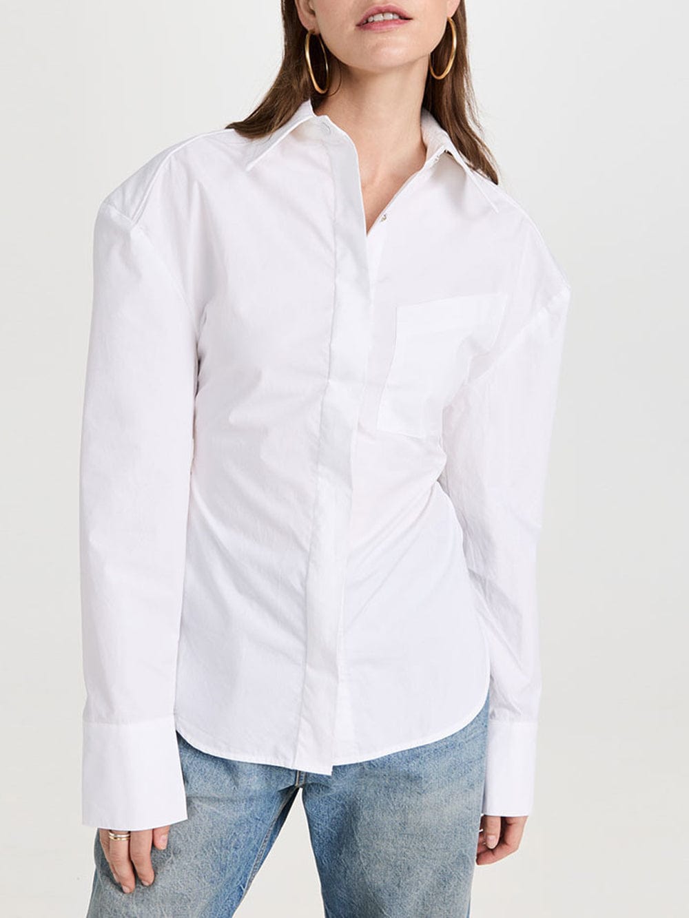 Emmily Backless Single Breasted Chic Blouse