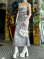 Emotional Y2K Butterfly Printed Tall Waist Full-Length Dress