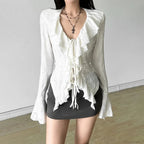 Enchantedcore Frilled Plunging-neck Blouse