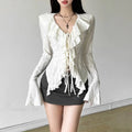 Enchantedcore Frilled Plunging-neck Blouse