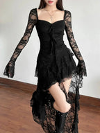 Enchantingcore Transparent Bodice Midi Dress