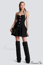 Enya Knit Stylish Backless Mini Dress