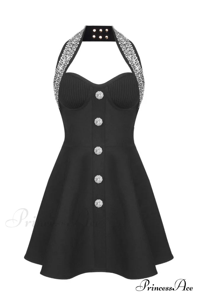 Enya Knit Stylish Backless Mini Dress