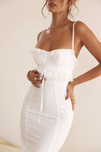 Begoña Minimalist Embroidered Lace Maxi Dress Boutique Collection