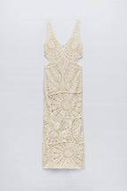 Aurora Premium Maxi Dress Made of Crochet Cut Outs Wardrobe Essential