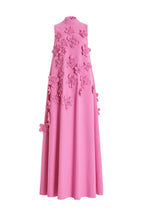Brenda Exclusive Sleeveless Maxi Dress with Floral Embellishment Designer Edit