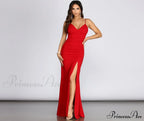 Evanna Formal Stylish Crepe Ruched Dress
