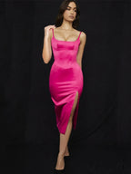 Eve Gown Dress New Women Warm-Season Midi Satin Elegant Black for Party White Night Evening - Years Bodycon Dresses