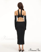 Eventide Horizon Tube Charming Halter Dress with Gloves