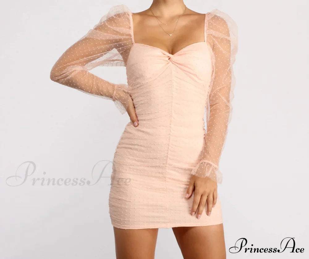 Everyone's Sweetheart Puff Charming Sleeve Mini Dress