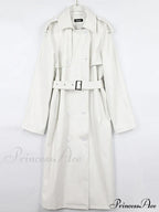 Extra Long Oversized Black Faux Leather Long Sleeve Belt Double Breasted Loose Fashion Stylish Coat
