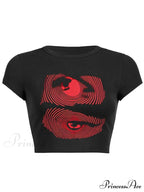 Eye Look Graphic Trendy Crop Tank Top