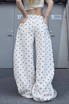 Star Letter Embroidered Cotton Baggy Sweat Pants