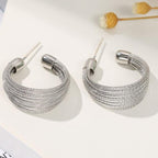 Brushed Multi Layer Open Wide Bracelet
