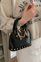 Stylish Metal Charm Sophisticated Top Handle Crossbody Bag