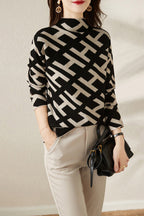 Autumn and winter letter wool sweater foreign style jacquard top temperament sweater
