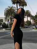 Solid Color  Sleeveless Midi Dress