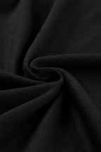 Black Plain Tiered Ruffle Casual Round Neck T Shirt