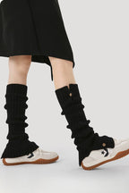 Button Knit Foldover Leg Warmers