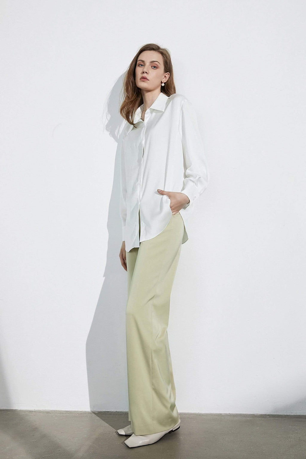 Business Essential Ivory Silky Blouse