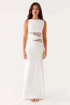 Cut Out Lace Panel Sleeveless Bodycon Dress