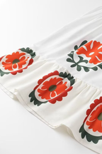 Positioning Plant Leaf Print Long Dress