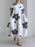 Gustava Minimalist Floral Print Dress Designer Edit