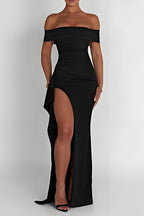 Sexy Off Shoulder Slit Elegant Bodycon Dress