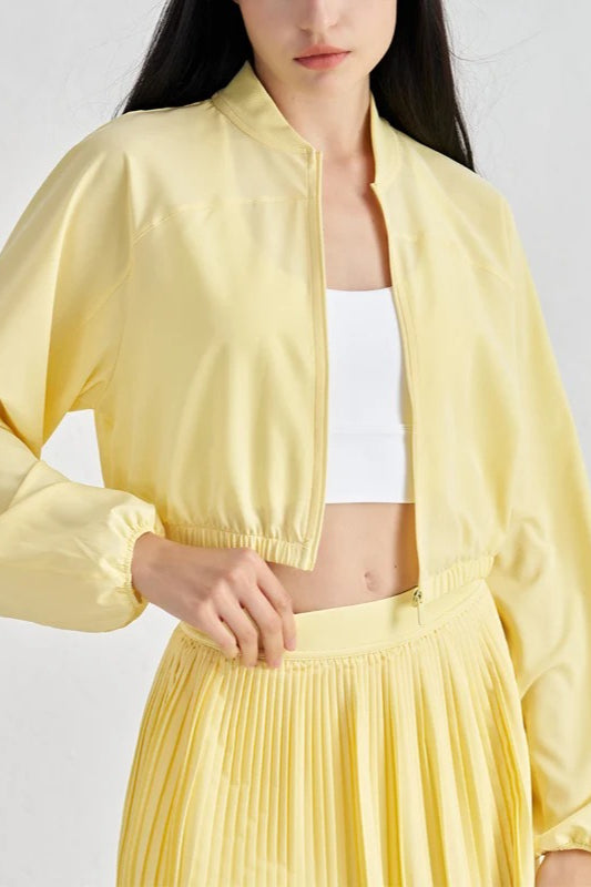 Cropped ZipUp Athletic Jacket