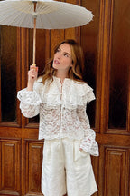 Luxe Round Neck Lace Blouse