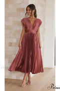 Female Loose Zipper Trendy Pleated Party Dress