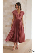 Female Loose Zipper Trendy Pleated Party Dress