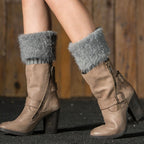 Short Feather Yarn Foldover Boot Cuffs