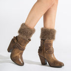 Short Feather Yarn Foldover Boot Cuffs