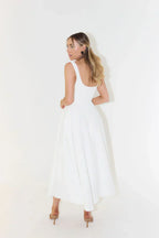 Celeste Charm Square Neck Midi Dress